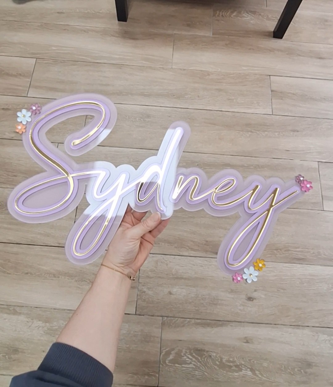 Cursive 3 Layer Wall Sign