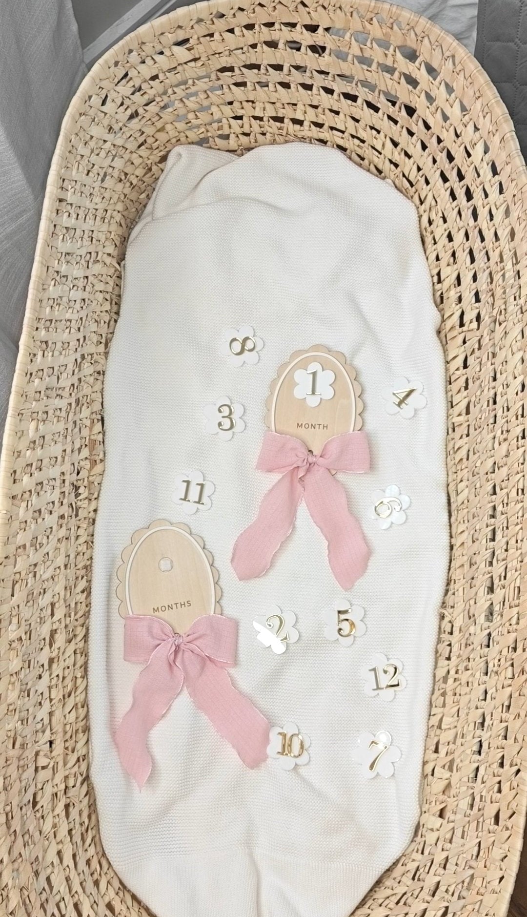 Wood and Acrylic Flower Milestone Plaques