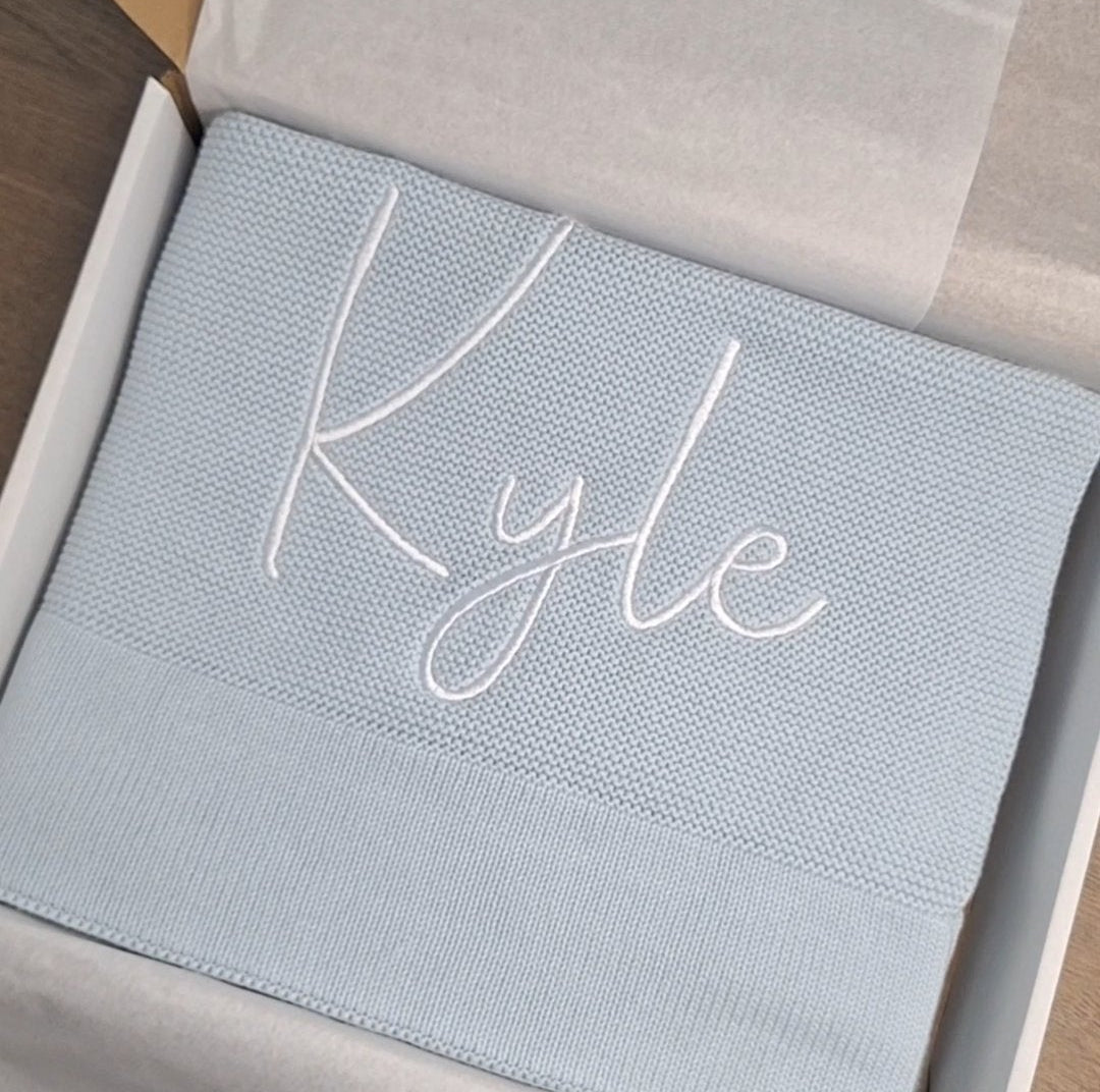 Machine Embroidered Name Blanket