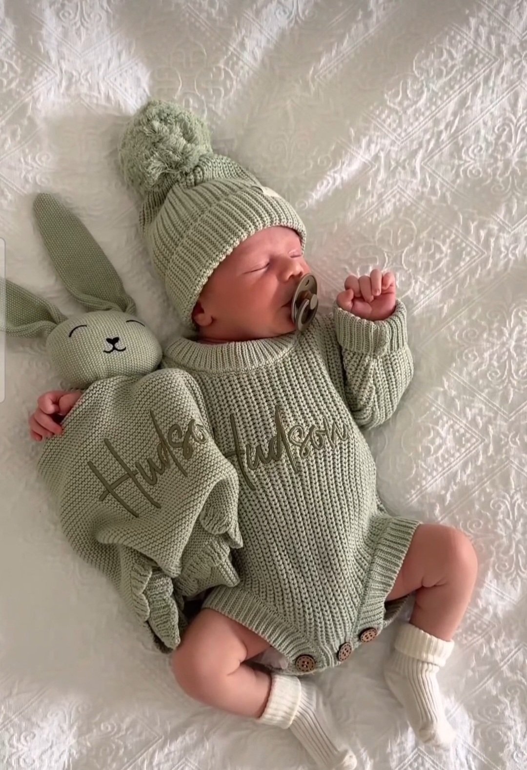 Romper, Bunny, Sock and Hat/Headband Bundle