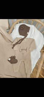 full length Romper, hat and Booties