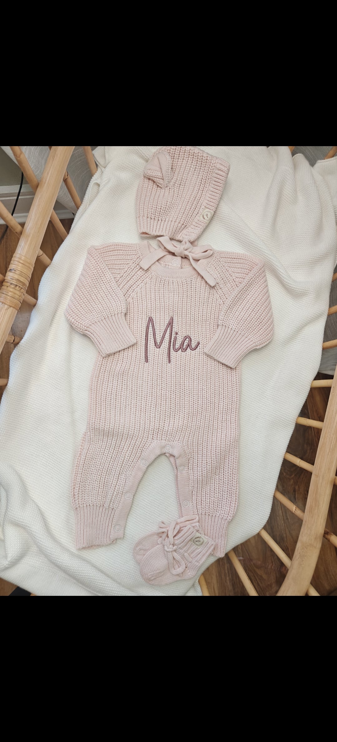full length Romper, hat and Booties