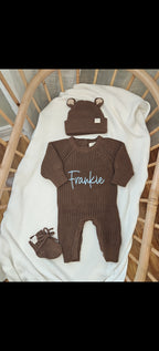 full length Romper, hat and Booties