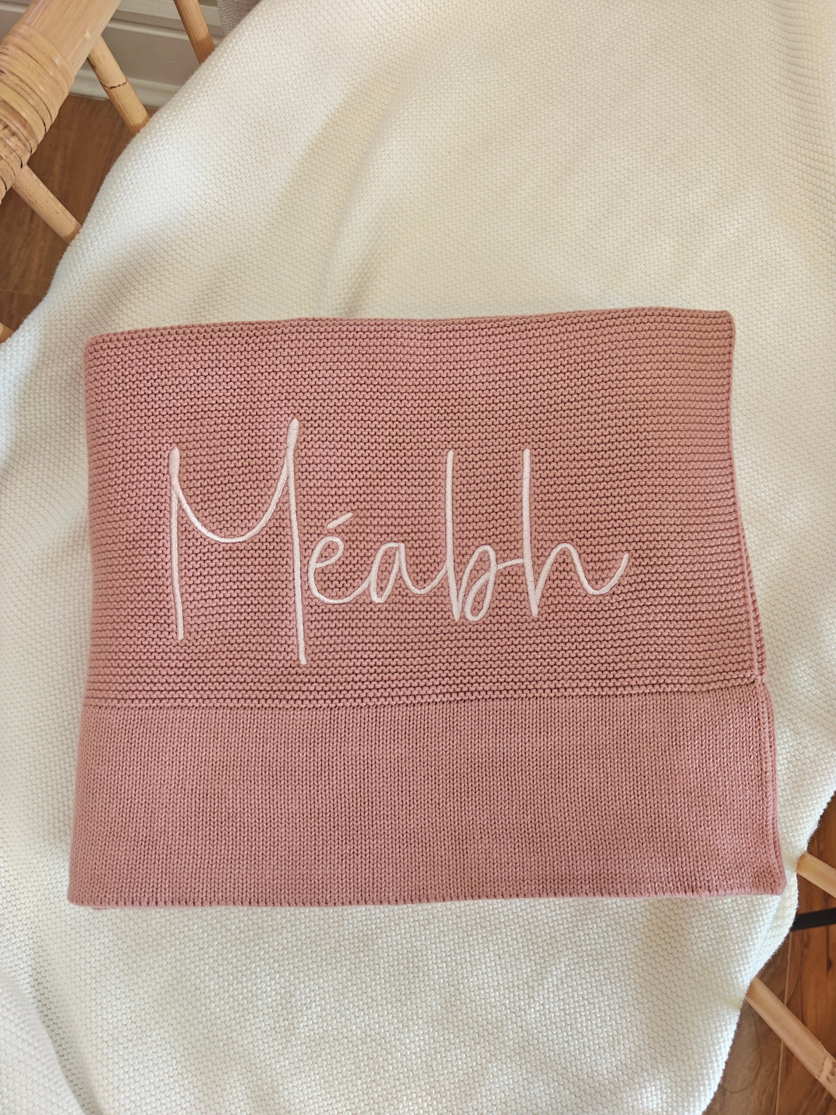 Machine Embroidered Name Blanket