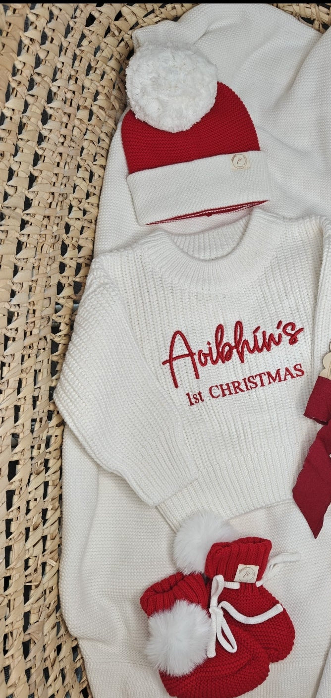 Christmas Jumper, Hat and Booties