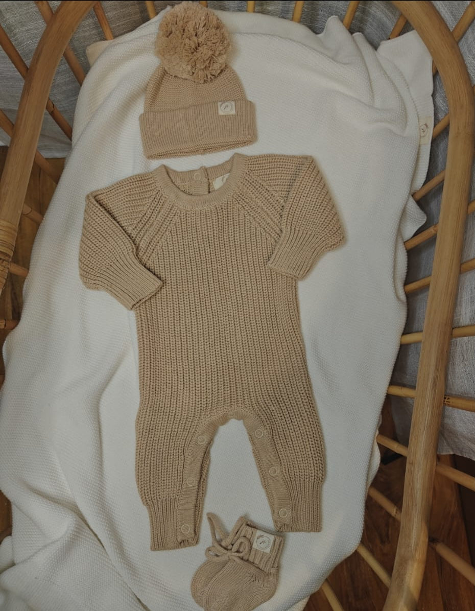 full length Romper, hat and Booties