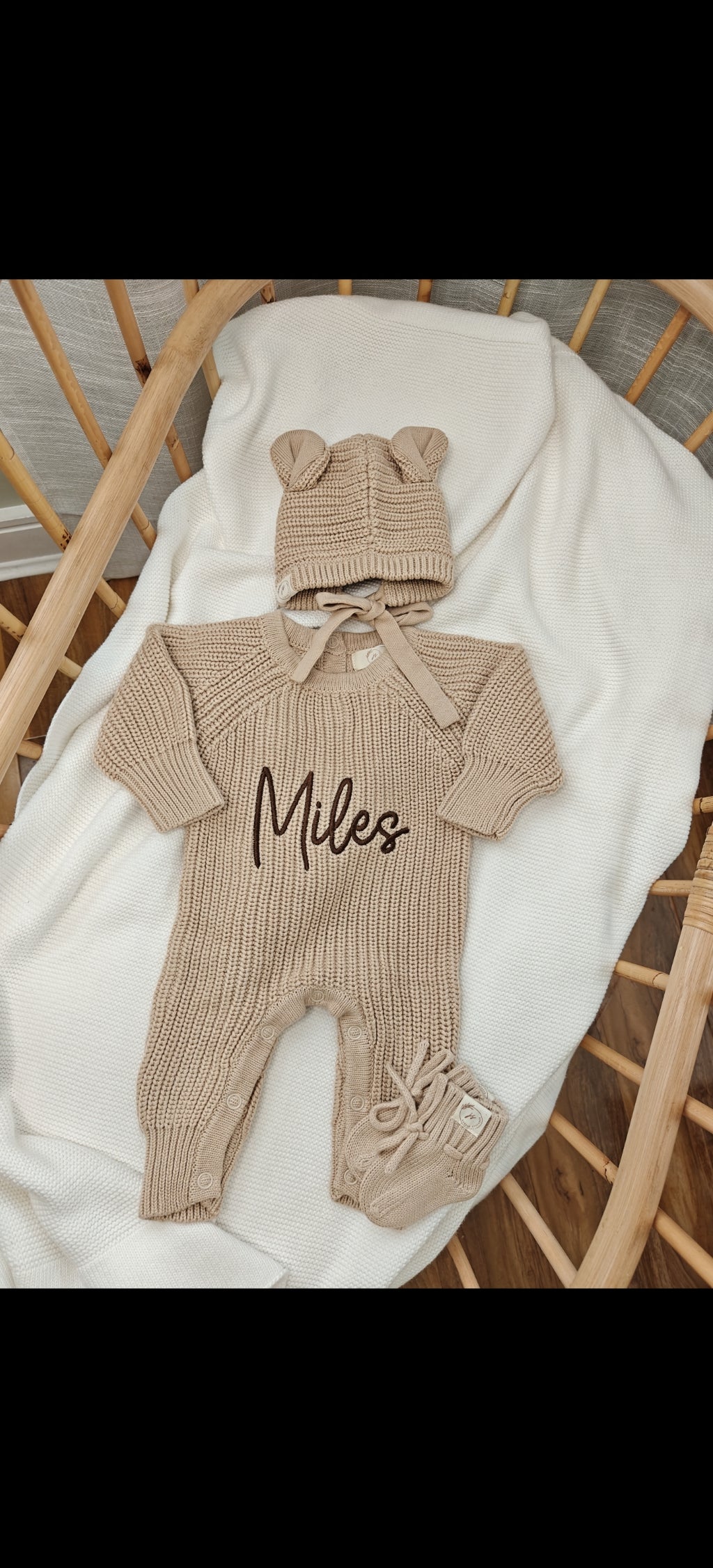 full length Romper, hat and Booties