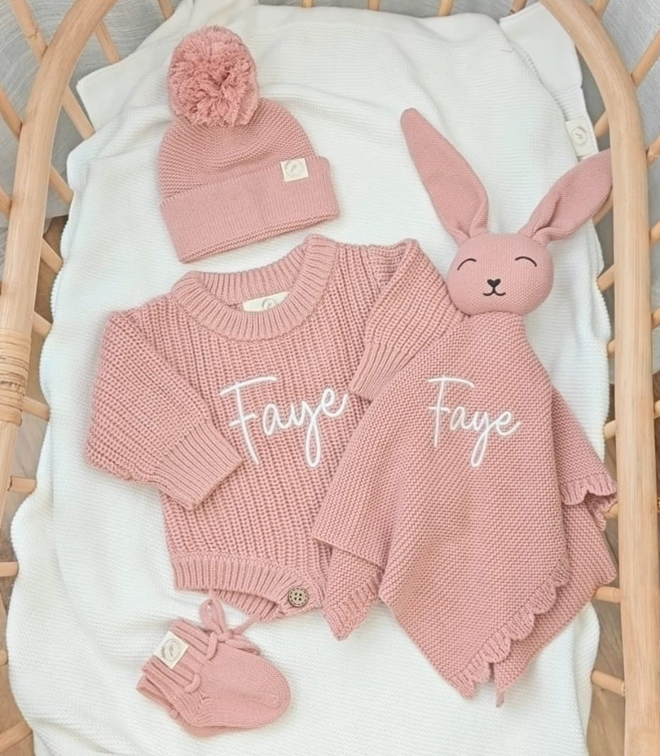 Romper, Bunny, Sock and Hat/Headband Bundle