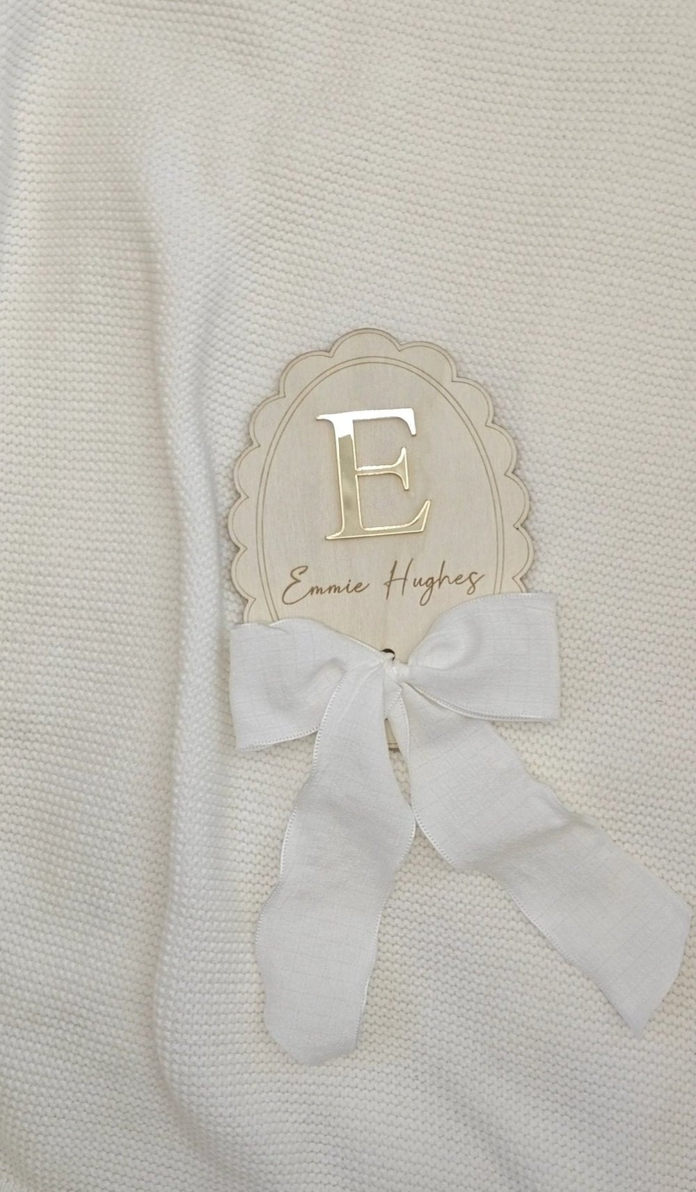 Initial Name Plaque With Ribbon