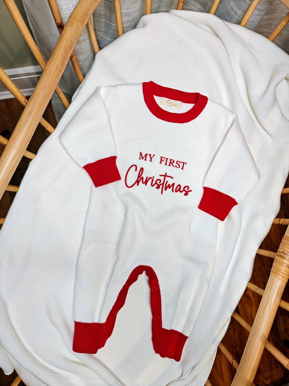 Christmas Red Trim Romper